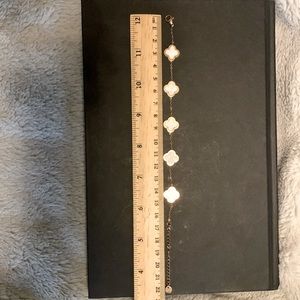 Rose “Gold” Clover Bracelet - “Pearl” Inlay - White